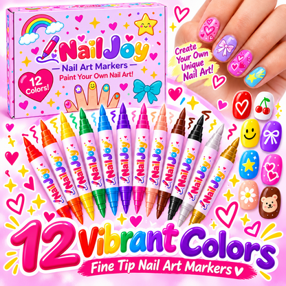 🎨 Nailjoy  12-Color Nail Art Pens 💖 | Creative DIY Nail Art Kit for Kids ✨