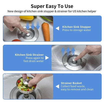 🔥LAST DAY 53% OFF-Upgraded 3 in 1 Kitchen Sink Drain Strainer