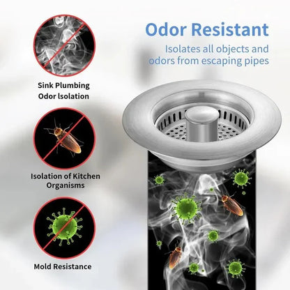 🔥LAST DAY 53% OFF-Upgraded 3 in 1 Kitchen Sink Drain Strainer